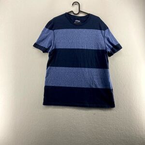 FatFace Navy & Light‎ Blue Striped Organic Cotton Tee Mens Size XL